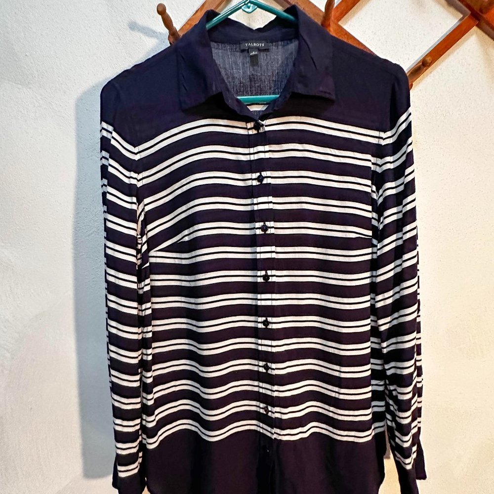 Talbots Blue and White Striped Tunic
